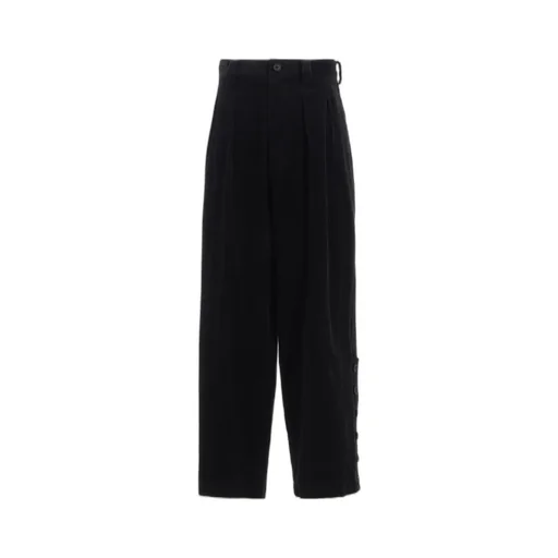 6W Soccer Corduroy Button-Slit Pants