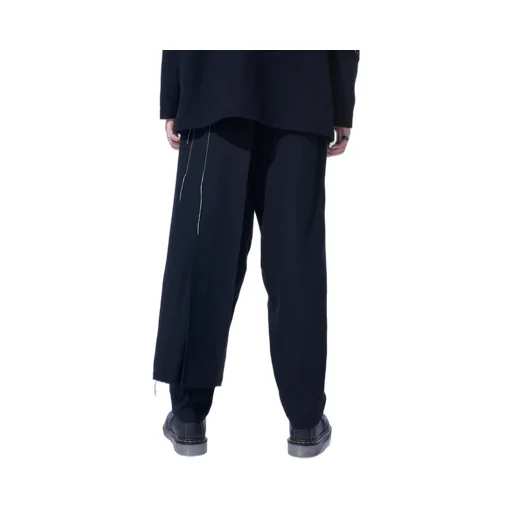 Wool Viyella Pleated Wrap Pants