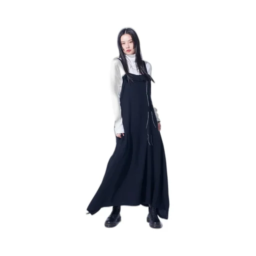 Wool Viyella Pleated Shoulder Strap Dress