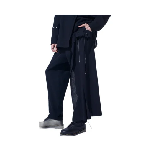 Wool Viyella Pleated Wrap Pants