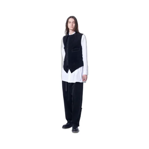 6W Soccer Corduroy Button-Slit Pants