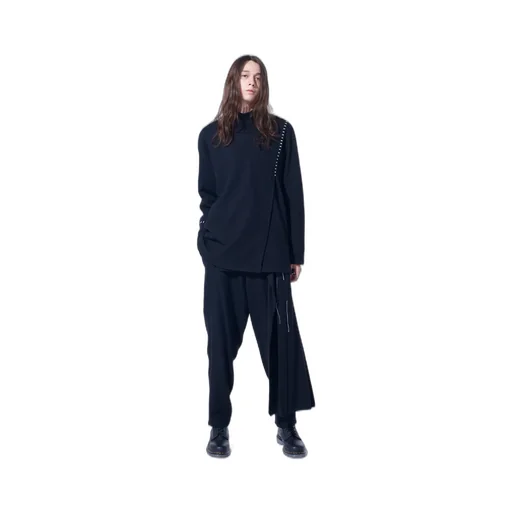 Wool Viyella Pleated Wrap Pants