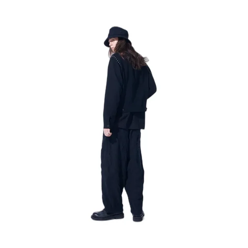 Fulling Finished Shadow Check 3-Tuck Wide Trousers