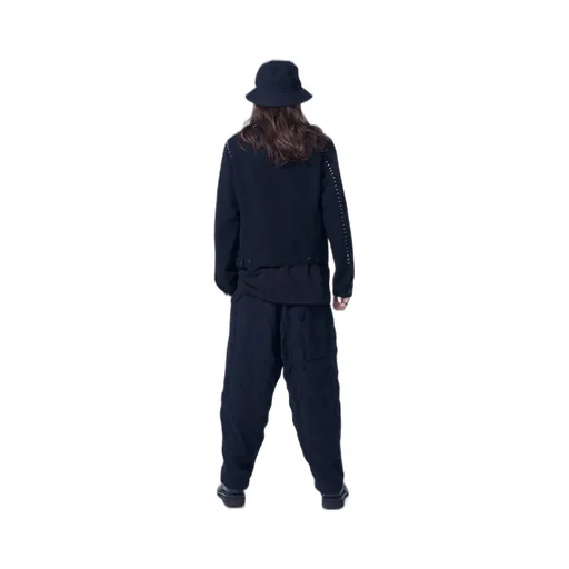 Fulling Finished Shadow Check 3-Tuck Wide Trousers