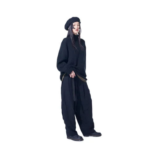 Fulling Finished Shadow Check 3-Tuck Wide Trousers
