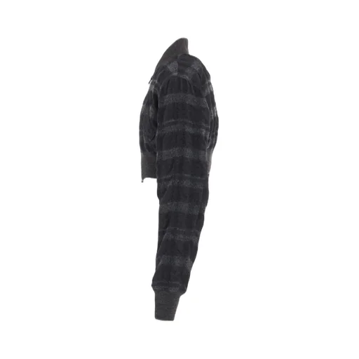 Fulling Finished Shadow Check Cropped Bomber Jacket