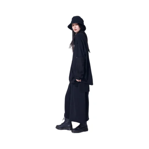 French Terry Patch Design High Neck Pullover