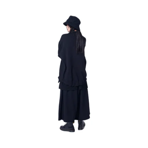 French Terry Patch Design High Neck Pullover