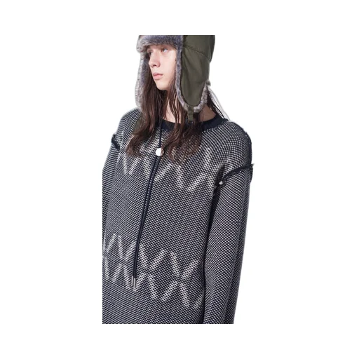 Bulky Wool Birds Eye Reversible Pullover