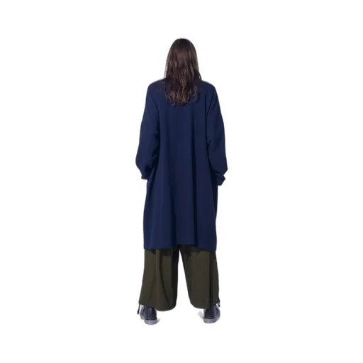 Airy Jersey Collarless Long Cardigan