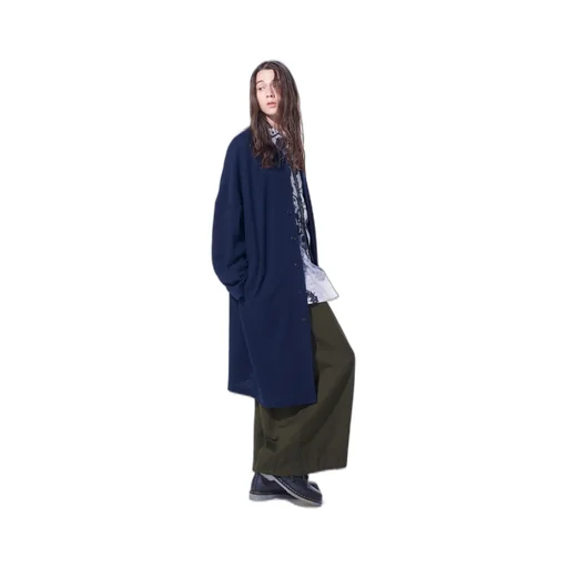 Airy Jersey Collarless Long Cardigan