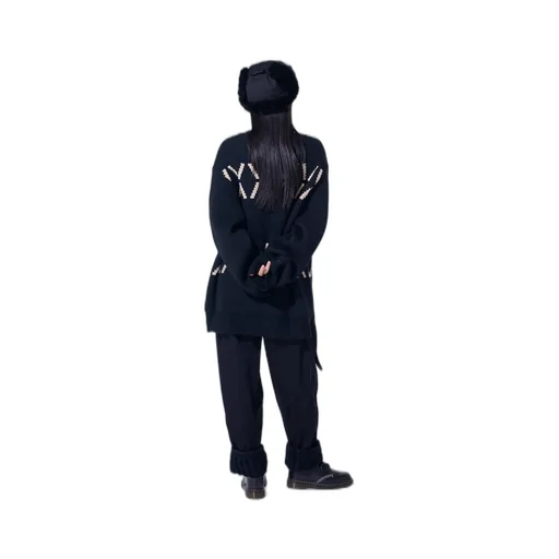Bulky Wool Birds Eye Reversible Pullover