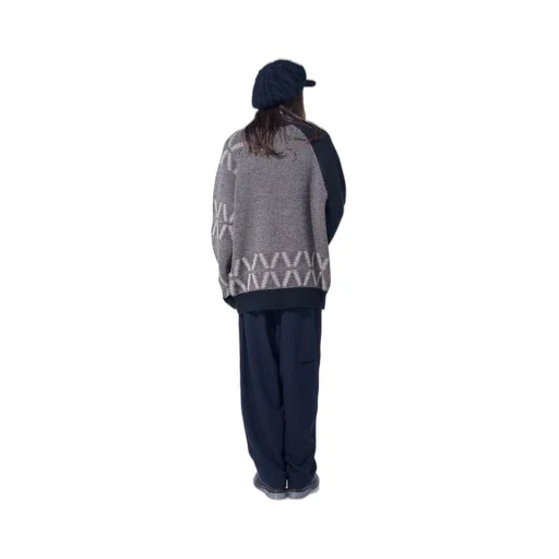 Bulky Wool Birds Eye Reversible High Neck Knit
