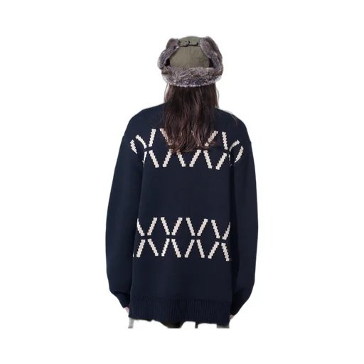 Bulky Wool Birds Eye Reversible Pullover