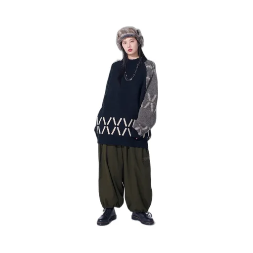 Bulky Wool Birds Eye Reversible High Neck Knit