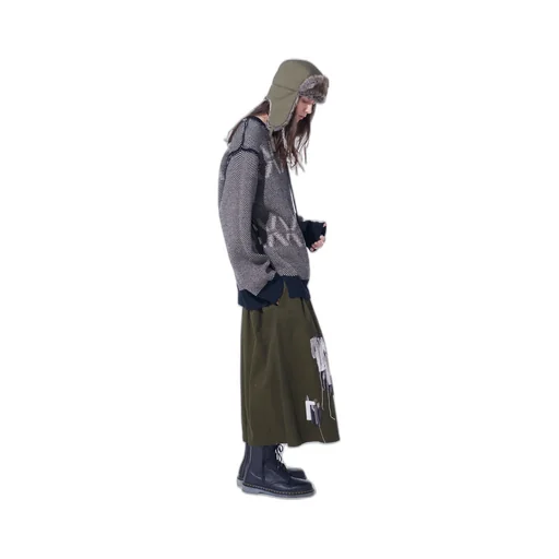Bulky Wool Birds Eye Reversible Pullover