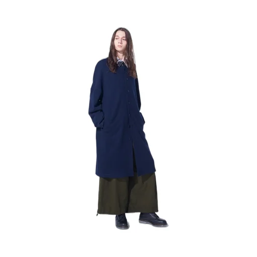 Airy Jersey Collarless Long Cardigan