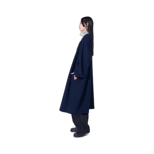 Airy Jersey Collarless Long Cardigan
