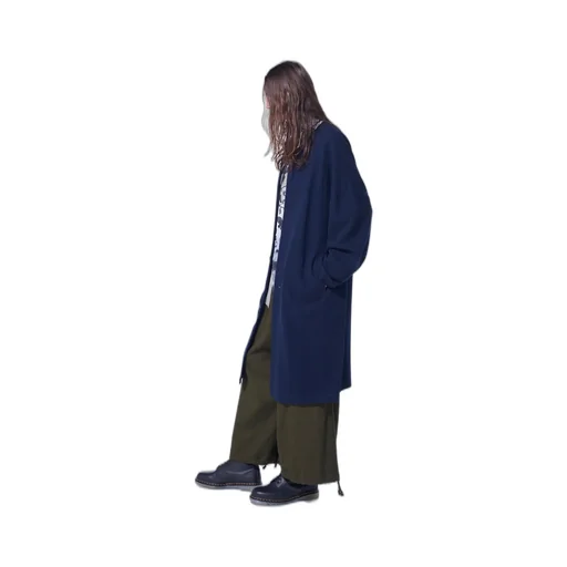 Airy Jersey Collarless Long Cardigan