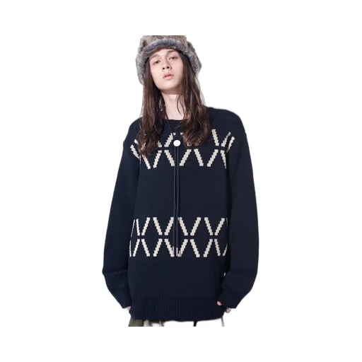 Bulky Wool Birds Eye Reversible Pullover