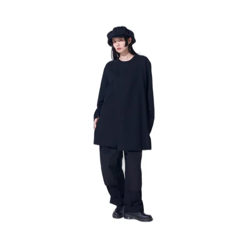Airy Jersey Front Layer Band Collar Shirt