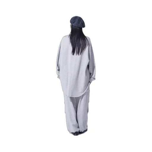 French Terry Knee Tuck Wide Pants