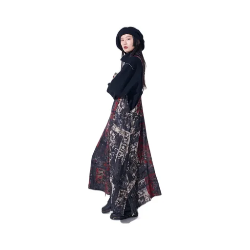 Floral Jacquard Pleated Shoulder Strap Dress