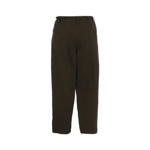 Cotton Drill Drawstring Wide Pants