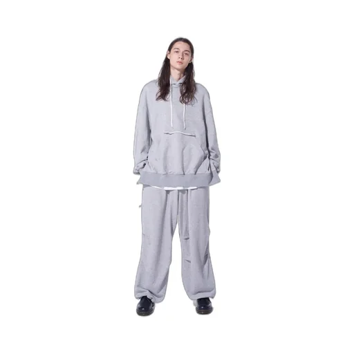 French Terry Knee Tuck Wide Pants