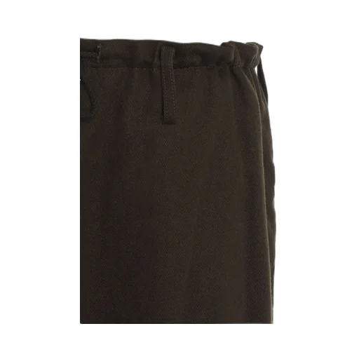 Cotton Drill Drawstring Wide Pants