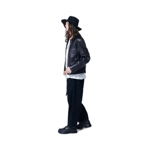 Semi-Vegetable Tanned Sheep Leather Collarless Motorcycle Jacket