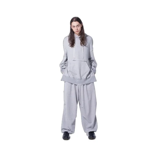 French Terry Knee Tuck Wide Pants