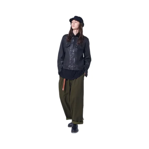 Cotton Drill Drawstring Wide Pants