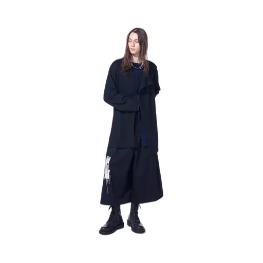 Airy Jersey Front Layer Band Collar Shirt