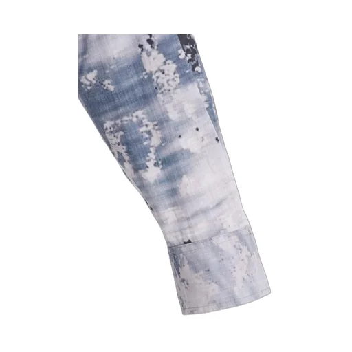 Floral Print Button Slits Long Shirt