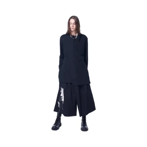 Airy Jersey Front Layer Band Collar Shirt