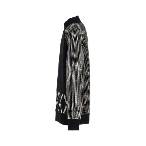 Bulky Wool Birds Eye Reversible High Neck Knit