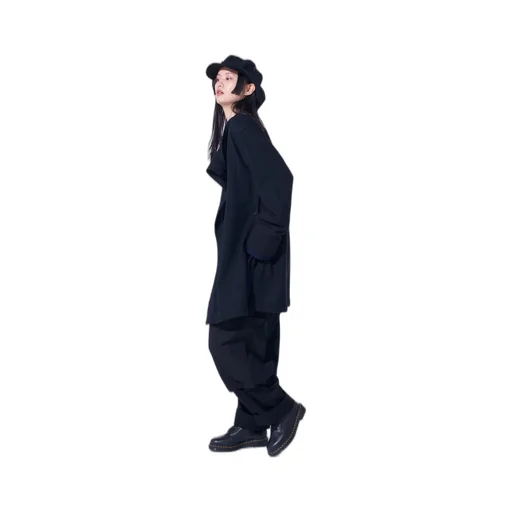 Airy Jersey Front Layer Band Collar Shirt