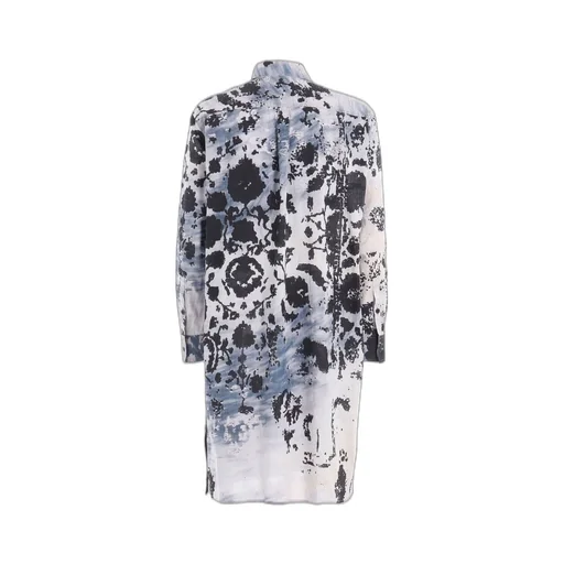Floral Print Button Slits Long Shirt