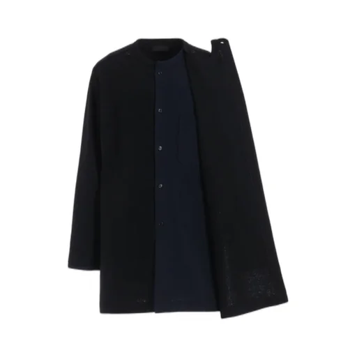 Airy Jersey Front Layer Band Collar Shirt