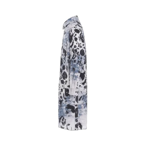 Floral Print Button Slits Long Shirt