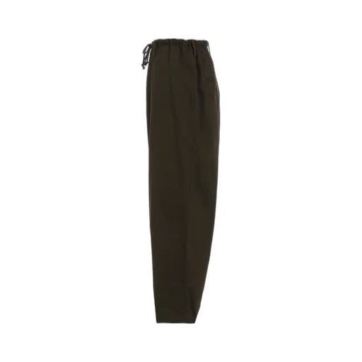 Cotton Drill Drawstring Wide Pants