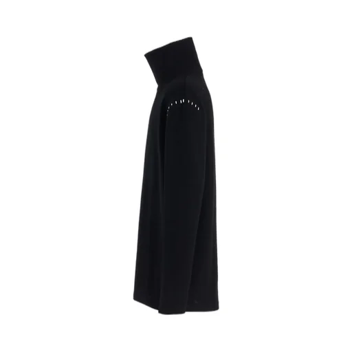 Airy Jersey Blind Stitch High Neck Long-Sleeve T-Shirt