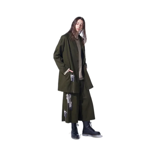 Cotton Drill Applique Long Jacket Boro