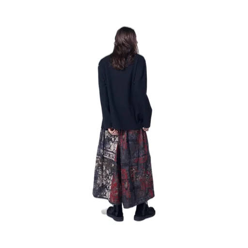 Airy Jersey Blind Stitch High Neck Long-Sleeve T-Shirt