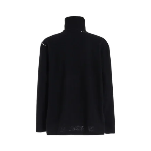 Airy Jersey Blind Stitch High Neck Long-Sleeve T-Shirt