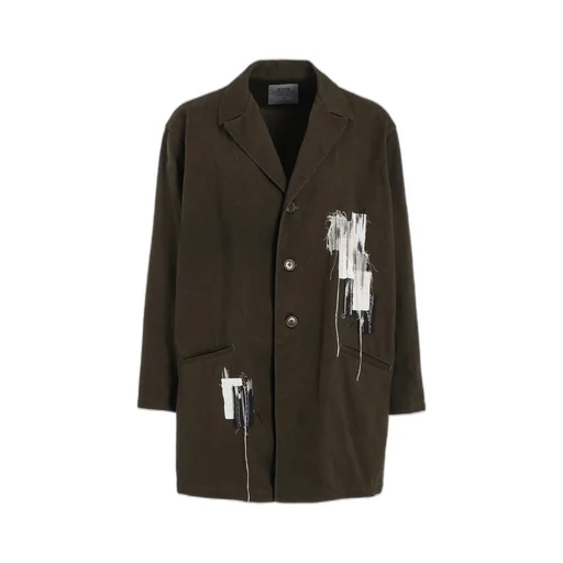 Cotton Drill Applique Long Jacket Boro