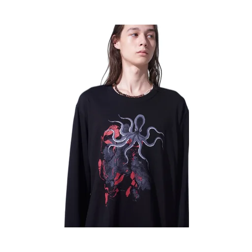 Graphic Long-Sleeved T-Shirt Octopus