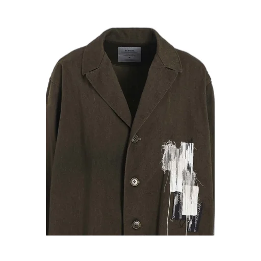 Cotton Drill Applique Long Jacket Boro
