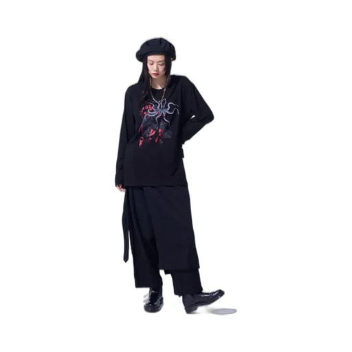 Graphic Long-Sleeved T-Shirt Octopus